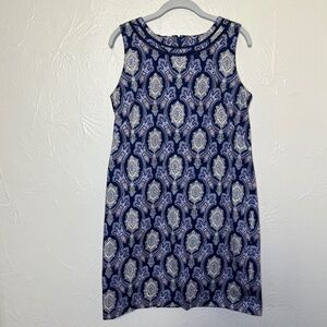 Talbots Sleeveless Blue Shift Dress Size 12 Petite